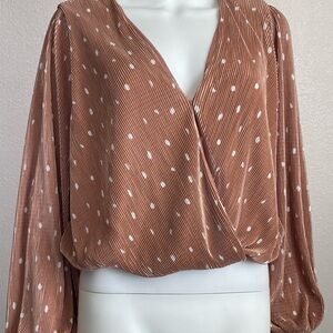 Astr Cream Pink Wrap Blouse Relaxed Fit